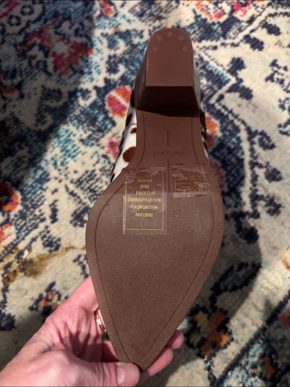 Dolce Vita Brown and Cream Cow-Print Steffi Bootie. Size 6.5 - Picture 5 of 8